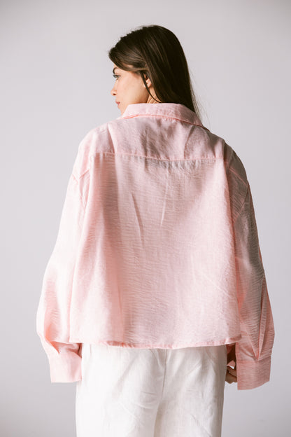 Cropped Shirt - Light Pink
