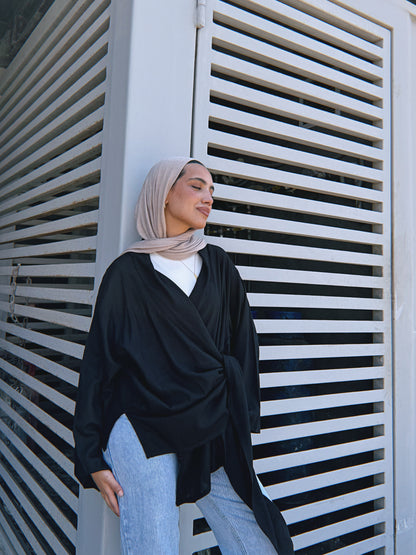 Softly Wrap Kimono - Black