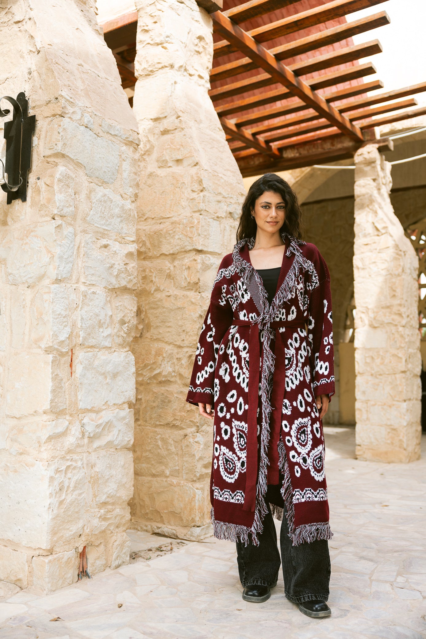 Rihla Cardigan - Burgundy