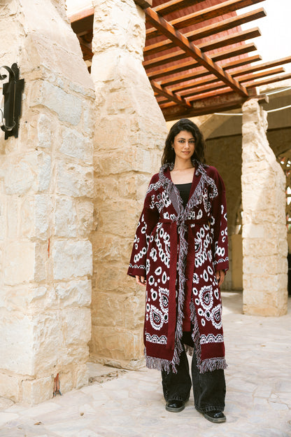 Rihla Cardigan - Burgundy