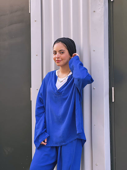 Linen Comfy Set - Royal Blue