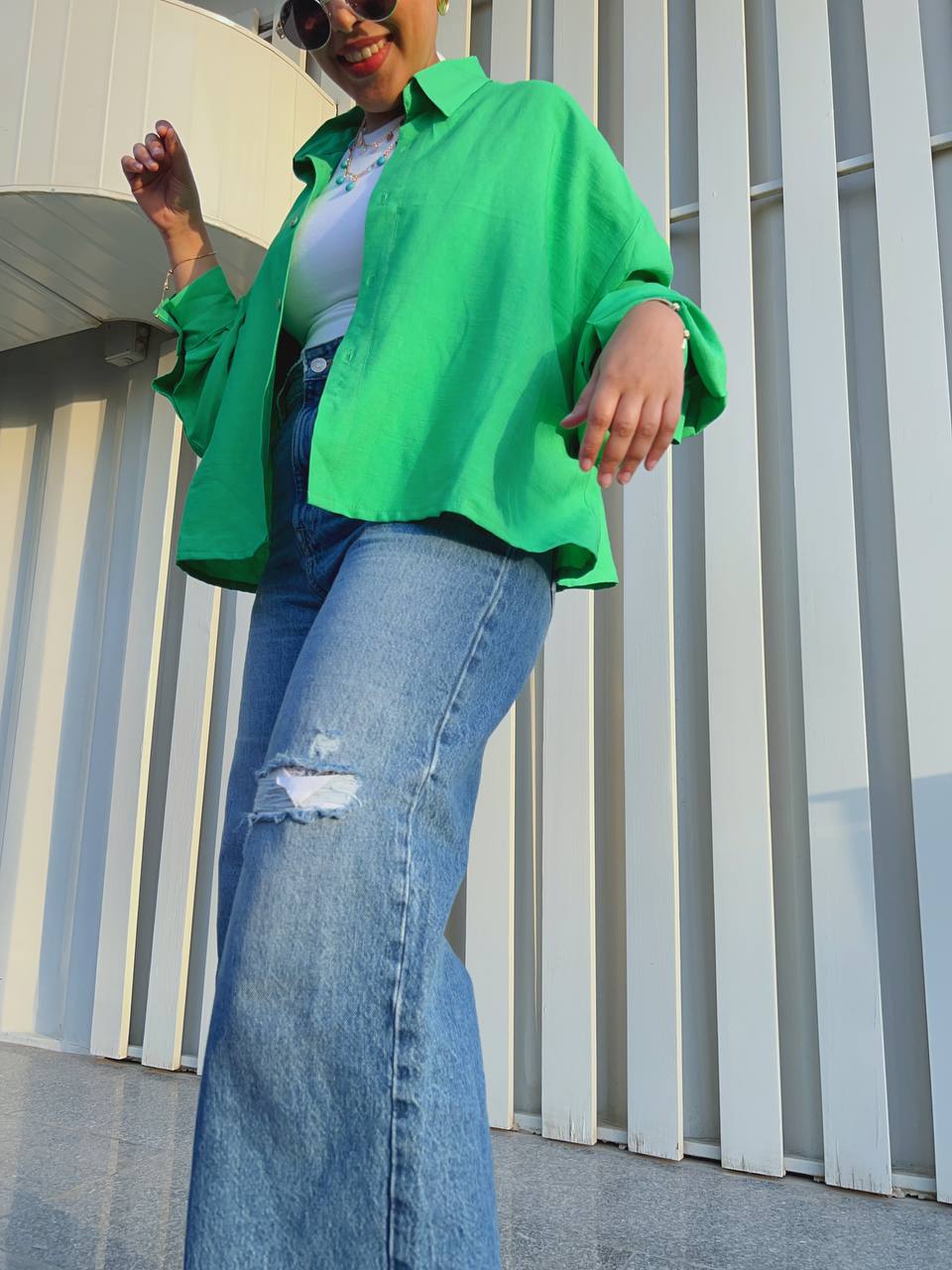 Cropped Shirt - Green