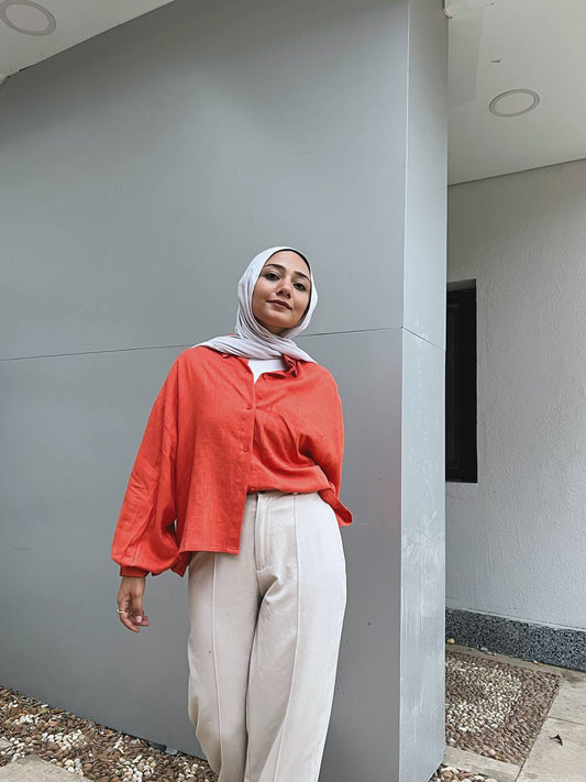 Cropped Shirt - Chrome Orange