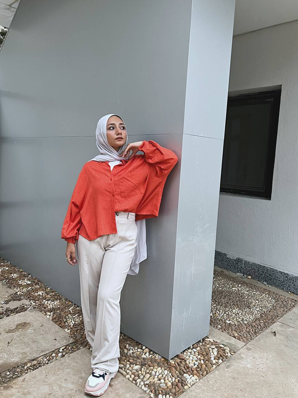 Cropped Shirt - Chrome Orange